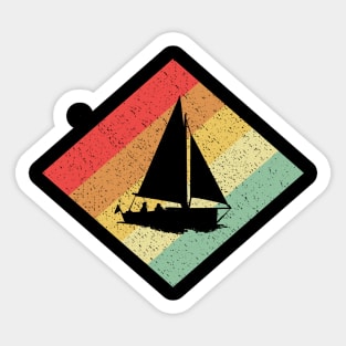 Retro Vintage 80s Sailing Gift For Sailors and Skippers Sticker